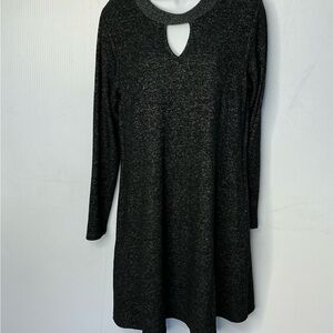 Alyx Black Heathered Long-Sleeve Dress with Keyhole